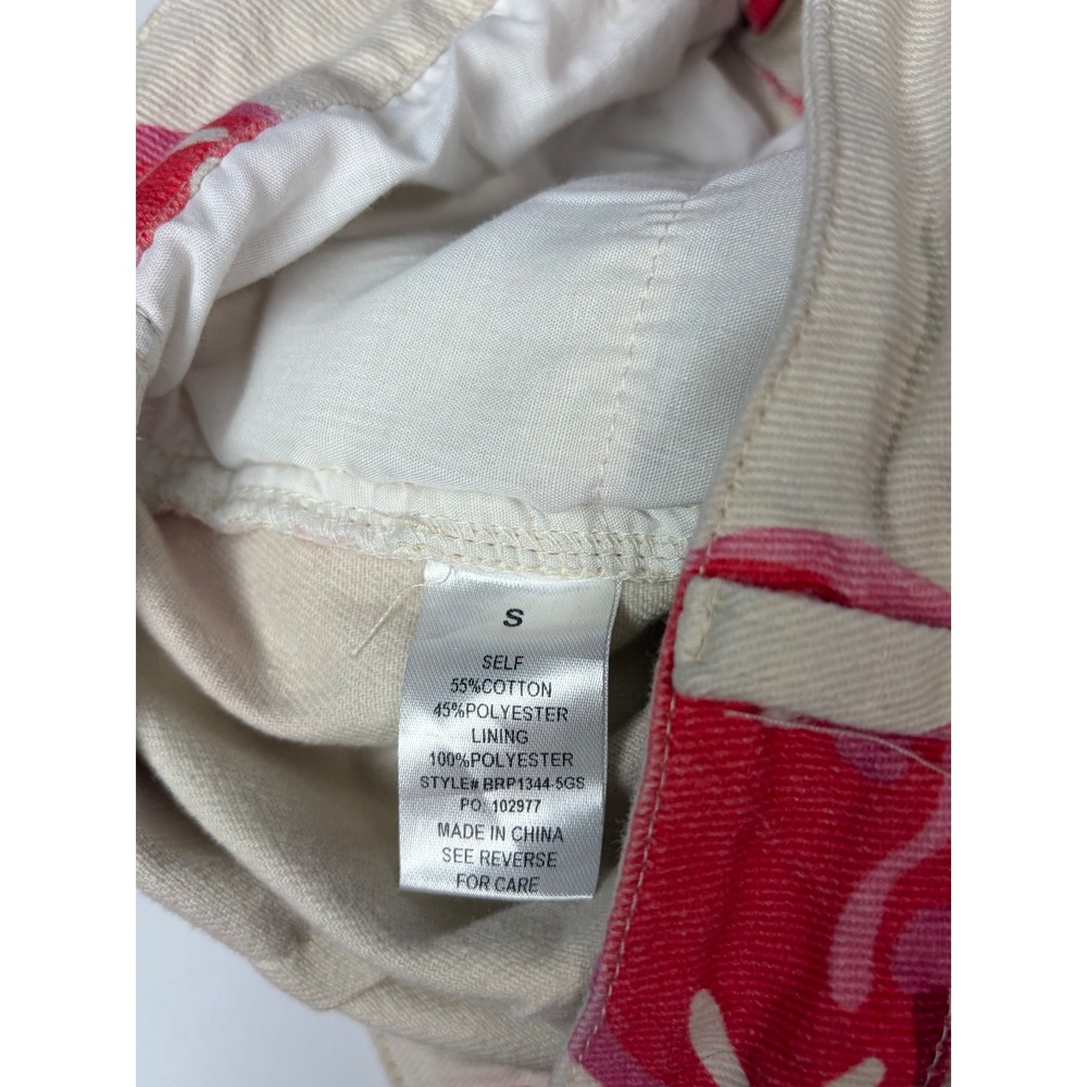 Women's Cream Red Cherry Fruitcore Wide Leg Pants Size S Kidcore Statement - Picture 8 of 9